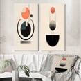 thumbnail image 1 of Designart "Retro Minimalist Moon Harmony Lovely Rhythms IV" Transitional Wall Art Set Of 2 - Abstract Gold Wall Decor Set Of 2, 1 of 1