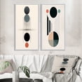 thumbnail image 1 of Designart "Retro Minimalist Moon Harmony Lovely Rhythms V" Transitional Framed Wall Art Set Of 2 - Abstract Gold Gallery Wall Frame Set For Home Decor, 1 of 6