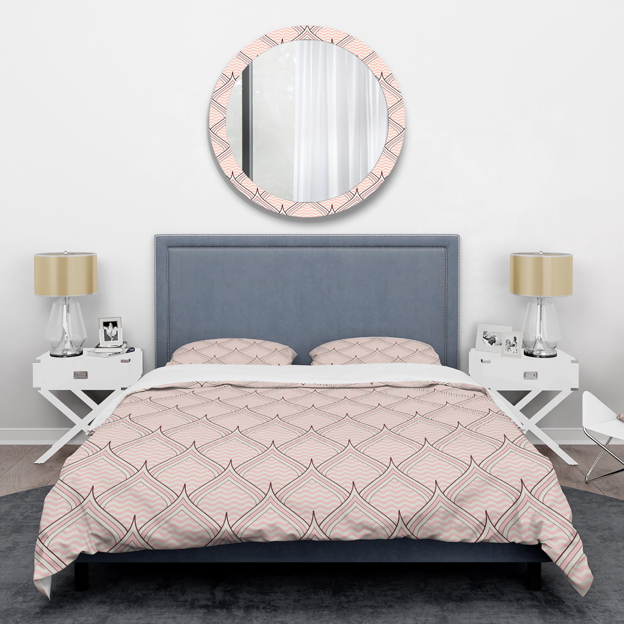 Designart 'Retro Ornament With Decorative Elements' Mid-Century Modern Duvet Cover Set