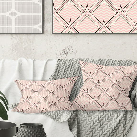 Designart Retro Ornament With Decorative Elements' Mid-Century Modern Throw Pillow - 18x18