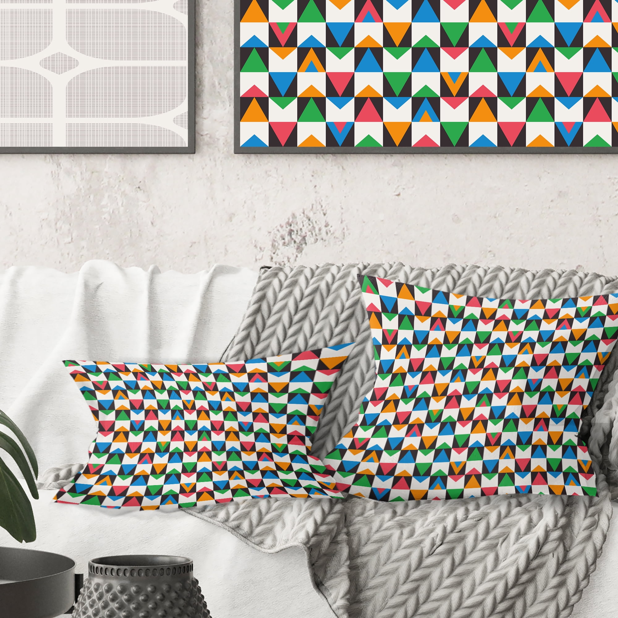 Designart Retro Ornamental Design II' Mid-Century Modern Throw Pillow - 16x16