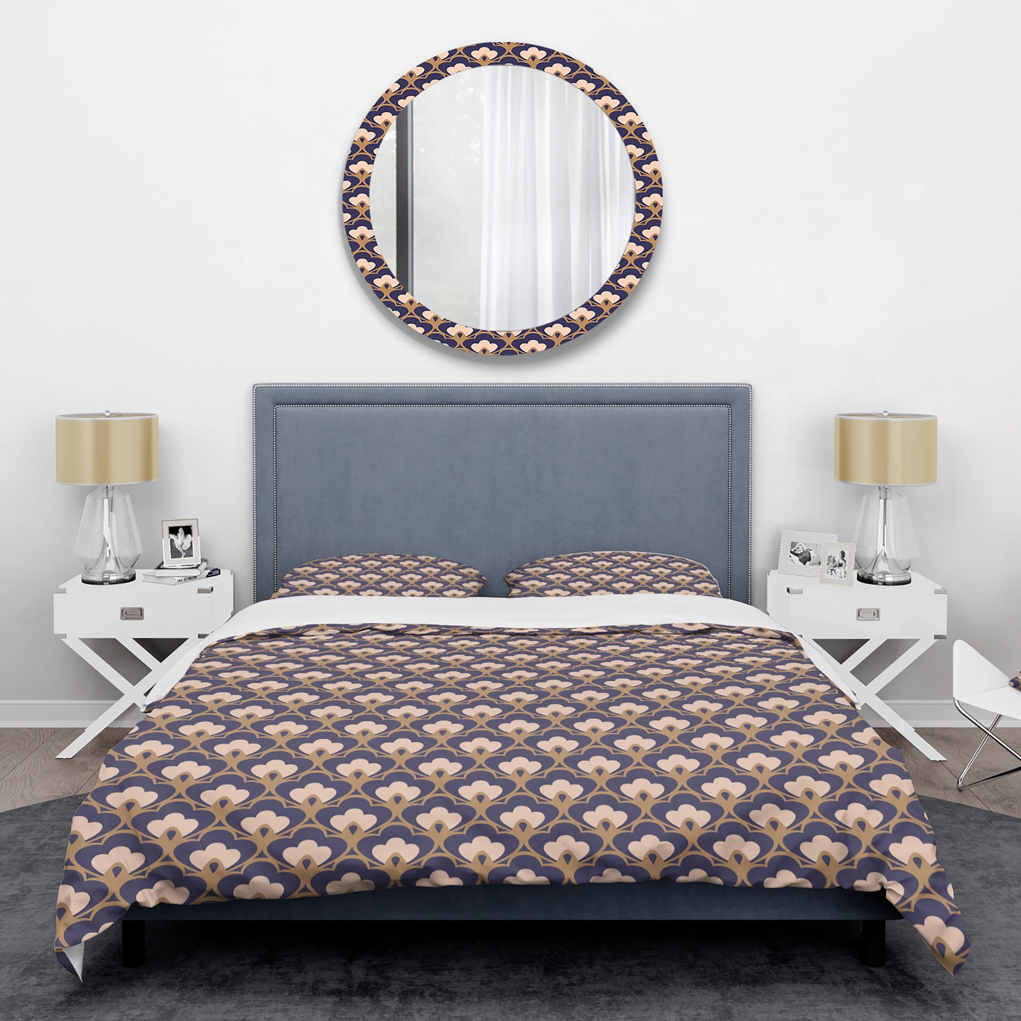 Designart 'Retro Ornamental Design IX' Mid-Century Modern Duvet Cover Set