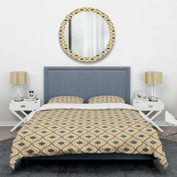 Designart 'Retro Ornamental Design VII' Mid-Century Modern Duvet Cover Set