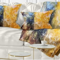 Designart Retro Palms in Yellow Shade - Landscape Painting Throw Pillow - 12x20