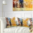 thumbnail image 1 of Designart Retro Palms in Yellow Shade - Landscape Painting Throw Pillow - 18x18, 1 of 5