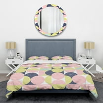 Designart 'Retro Pastel Circular Pattern I' Mid-Century Modern Duvet Cover Set