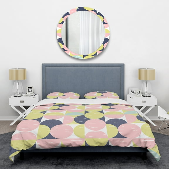 Designart 'Retro Pastel Circular Pattern I' Mid-Century Modern Duvet Cover Set