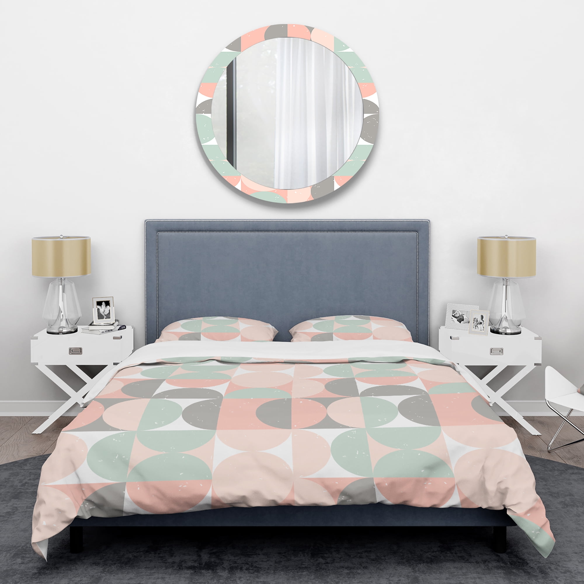 Designart 'Retro Pastel Circular Pattern II' Mid-Century Modern Duvet Cover Set