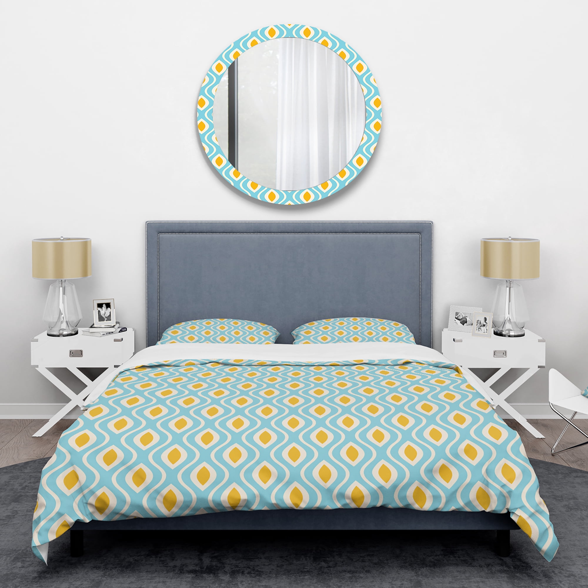 Designart 'Retro Pattern Abstract Design I' Mid-Century Modern Duvet Cover Set