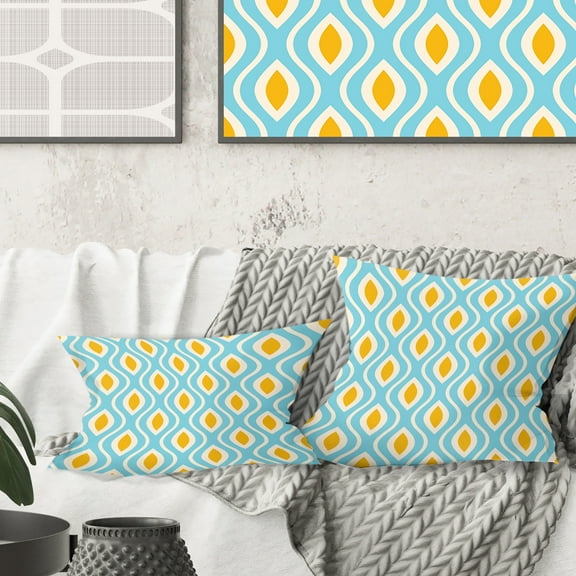 Designart Retro Pattern Abstract Design I' Mid-Century Modern Throw Pillow - 16x16