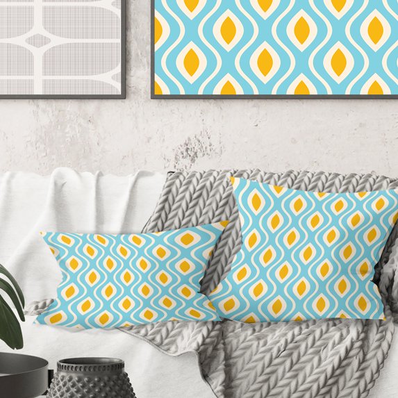 Designart Retro Pattern Abstract Design I' Mid-Century Modern Throw Pillow - 18x18