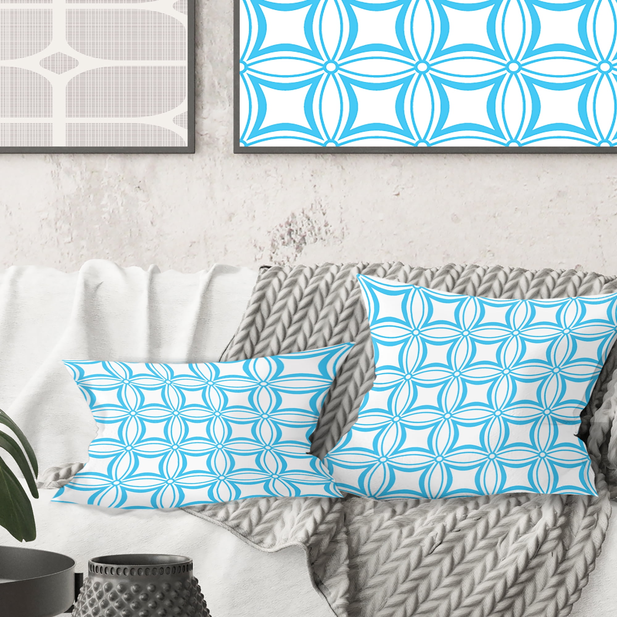 Designart Retro Pattern Abstract Design II' Mid-Century Modern Throw Pillow - 18x18