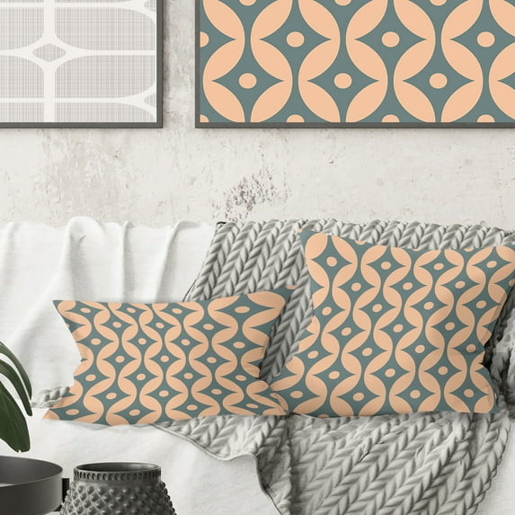 Designart Retro Pattern Abstract Design IV' Mid-Century Modern Throw Pillow - 18x18