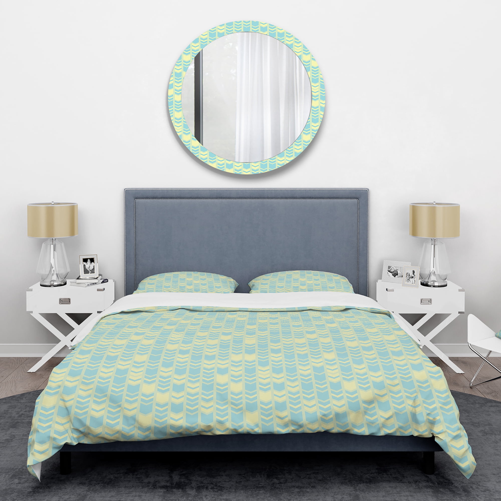 Designart 'Retro Pattern Abstract Design XI' Mid-Century Modern Duvet Cover Set