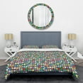 thumbnail image 1 of Designart 'Retro Pattern Abstract Design XII' Mid-Century Modern Duvet Cover Set, 1 of 4