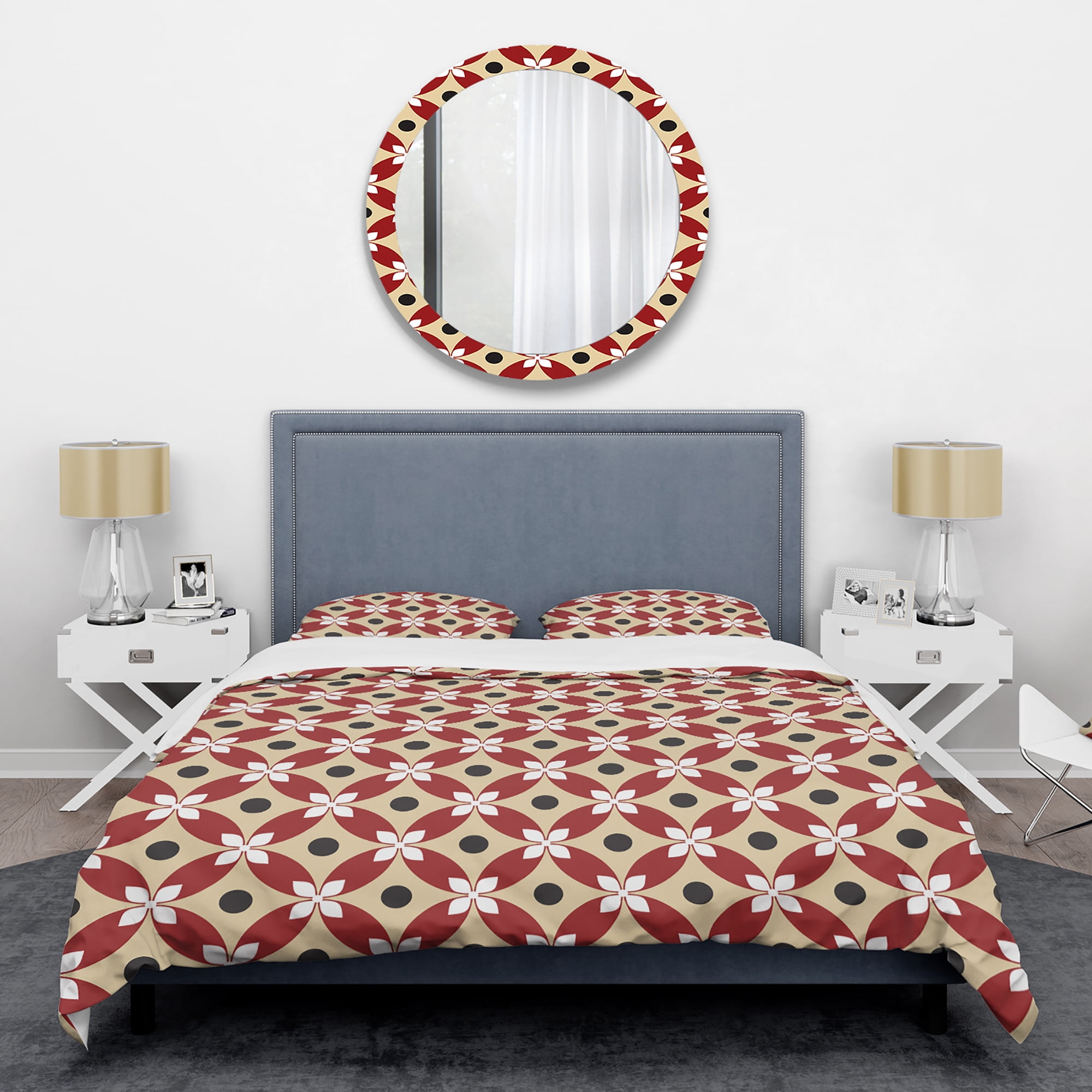 Designart 'Retro Pattern Abstract Design XIII' Mid-Century Modern Duvet Cover Set