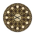 thumbnail image 1 of Designart 'Retro Pattern Over Floral II' Mid-Century Modern Wood Wall Clock, 1 of 5