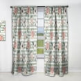 thumbnail image 1 of Designart 'Retro Pattern Over Floral III' Mid-Century Modern Curtain Panel, 1 of 5