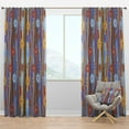 thumbnail image 1 of Designart 'Retro Pattern Over Floral IV' Mid-Century Modern Blackout Curtain Panel, 1 of 4