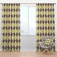 thumbnail image 1 of Designart 'Retro Pattern With mosaic style' Mid-Century Modern Blackout Curtain Panel, 1 of 4