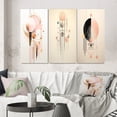 thumbnail image 1 of Designart "Retro Pink Circular Boho Chic Geometrics" Modern Geometric Wall Art Set Of 3 - Pink Abstract Canvas Set For Living Room Decor, 1 of 7