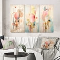 thumbnail image 1 of Designart "Retro Pink Circular Distant Celebration I" Modern Geometric Wall Art Set Of 3 - Gold Abstract Gallery Set For Office Decor, 1 of 7