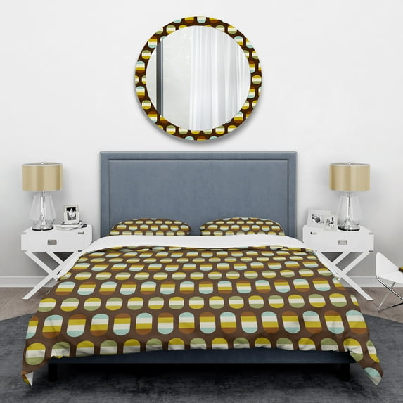 Designart 'Retro Polka dots' Mid-Century Modern Duvet Cover Set