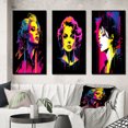 thumbnail image 1 of Designart "Retro Portrait of a Neon Diva VII" Woman Pop Art Framed Wall Art Set Of 3 - Pink Glam Frame Gallery Wall Set For Home Decor, 1 of 6