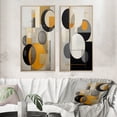 thumbnail image 1 of Designart "Retro Possibility Circular Energy IV" Modern Geometric Framed Wall Art Set Of 2 - Modern Yellow Frame Gallery Set For Office Decor, 1 of 6