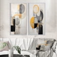 thumbnail image 1 of Designart "Retro Possibility Circular Energy V" Modern Geometric Framed Wall Art Set Of 2 - Modern Yellow Frame Gallery Set For Office Decor, 1 of 6