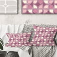 thumbnail image 1 of Designart Retro Purple Pink Desing' Mid-Century Modern Throw Pillow - 18x18, 1 of 2