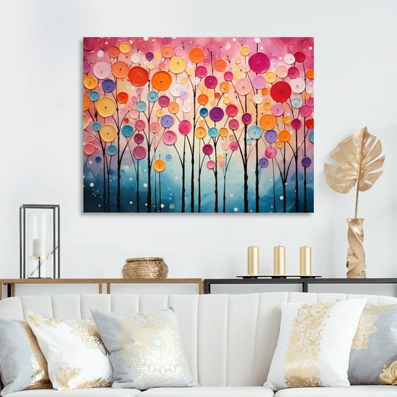 Designart "Retro Reflections Colorful Mid Century Vibes V" Mid-century Wall Art Print