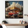 thumbnail image 1 of Designart "Retro Reverie in Red Mid Century" Transportation Floater Framed Canvas Wall Art, 1 of 7