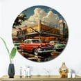 thumbnail image 1 of Designart "Retro Reverie in Red Mid Century" Transportation Oversized Wall Clock, 1 of 5