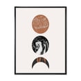thumbnail image 1 of Designart 'Retro Shapes Abstract Moons and Suns' Modern Framed Canvas Wall Art Print, 1 of 5