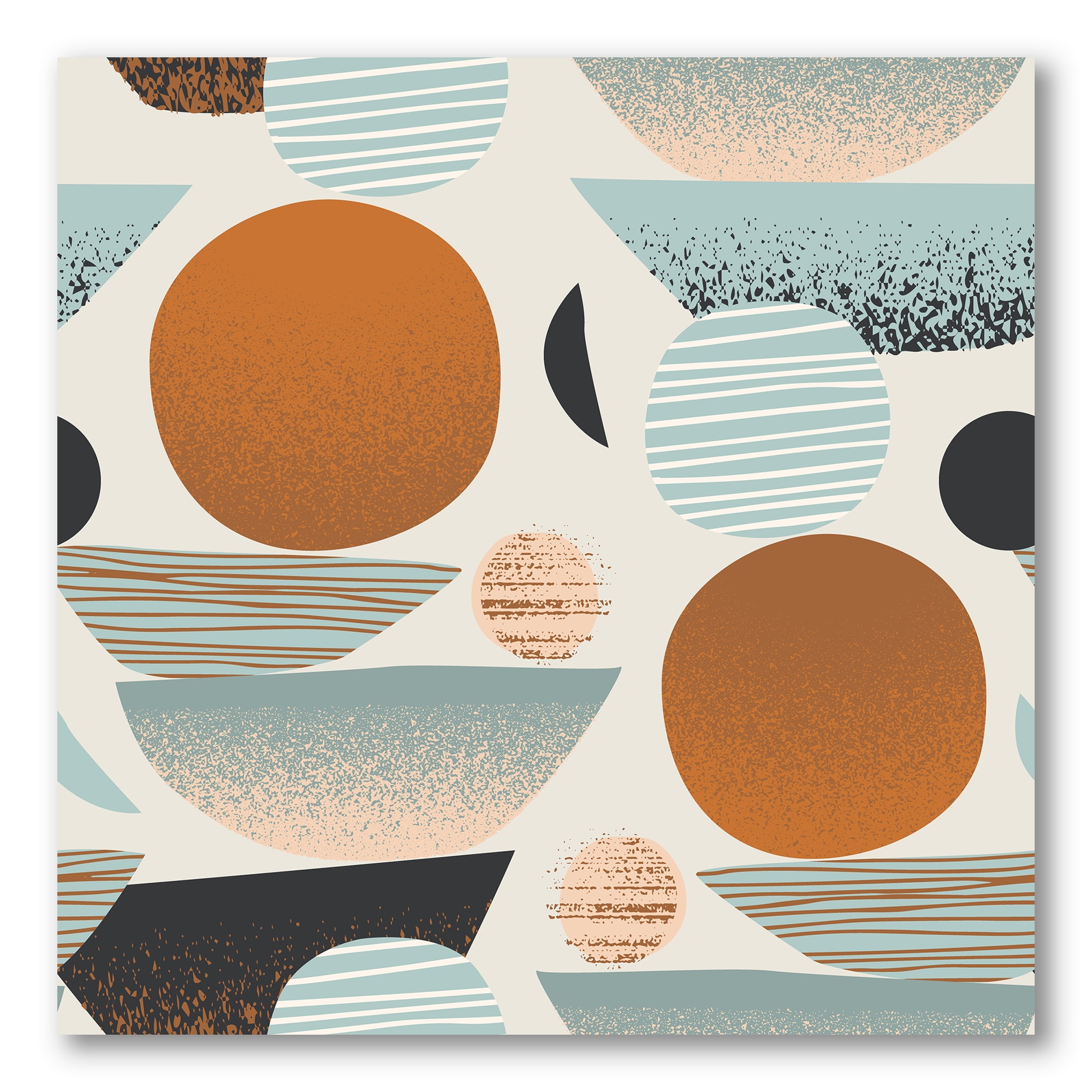 Designart ' Retro Shapes With Abstract Moons and Suns I ' Modern Canvas Wall Art Print