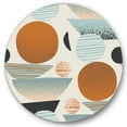 thumbnail image 1 of Designart 'Retro Shapes With Abstract Moons and Suns I' Modern Circle Metal Wall Art 23x23 - Disc of 23, 1 of 5