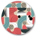 thumbnail image 1 of Designart 'Retro Shapes With Abstract Moons and Suns III' Modern Circle Metal Wall Art 23x23 - Disc of 23, 1 of 5