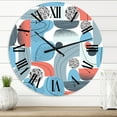 thumbnail image 1 of Designart 'Retro Shapes With Abstract Suns And Moons Ii' Modern Wall Clock, 1 of 5