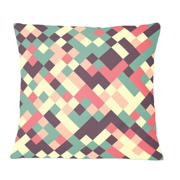 Designart Retro Square Design IV' Mid-Century Modern Throw Pillow - 12x20