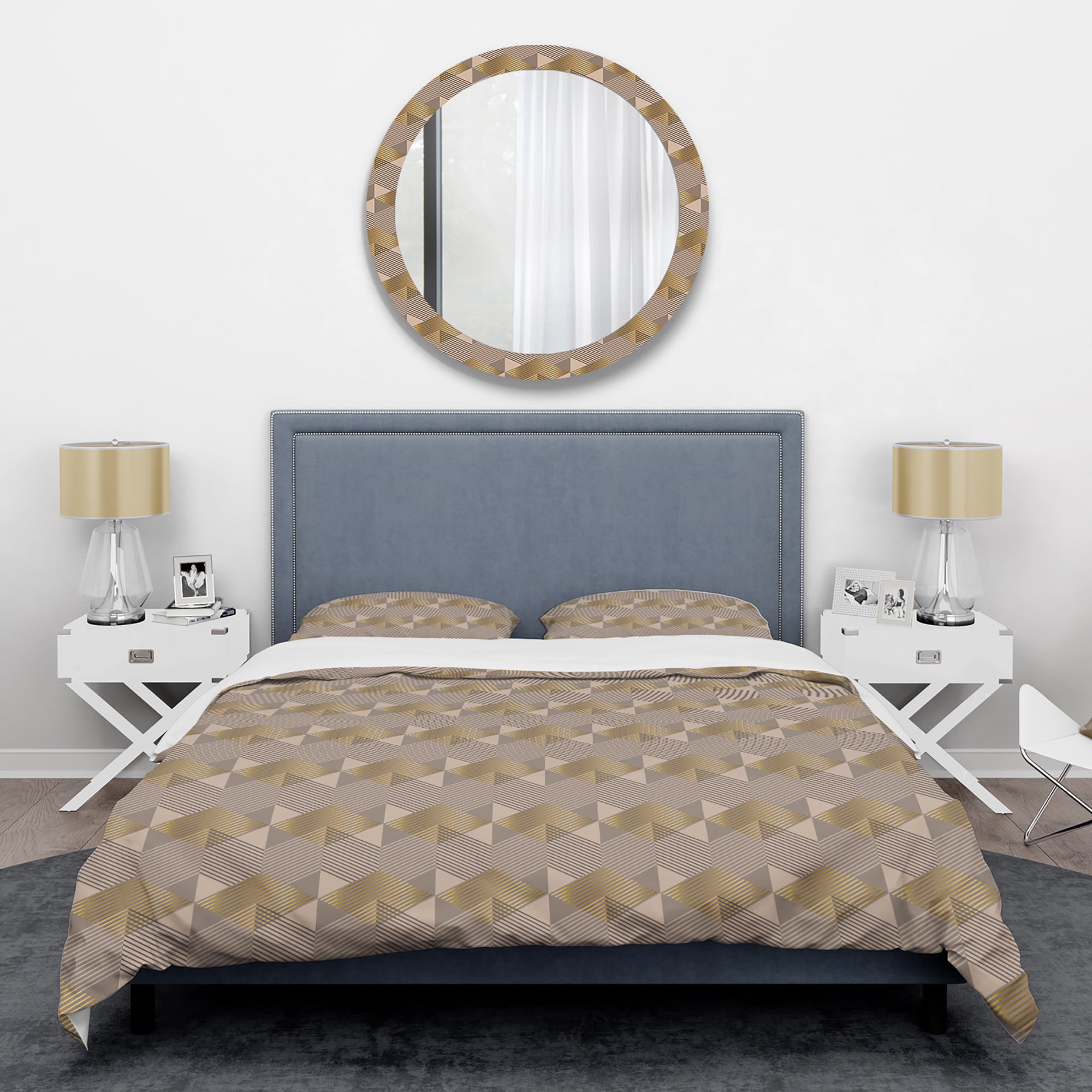Designart 'Retro Square Design VI' Mid-Century Modern Duvet Cover Set