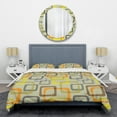 thumbnail image 1 of Designart 'Retro Square Design VII' Mid-Century Modern Duvet Cover Set, 1 of 4