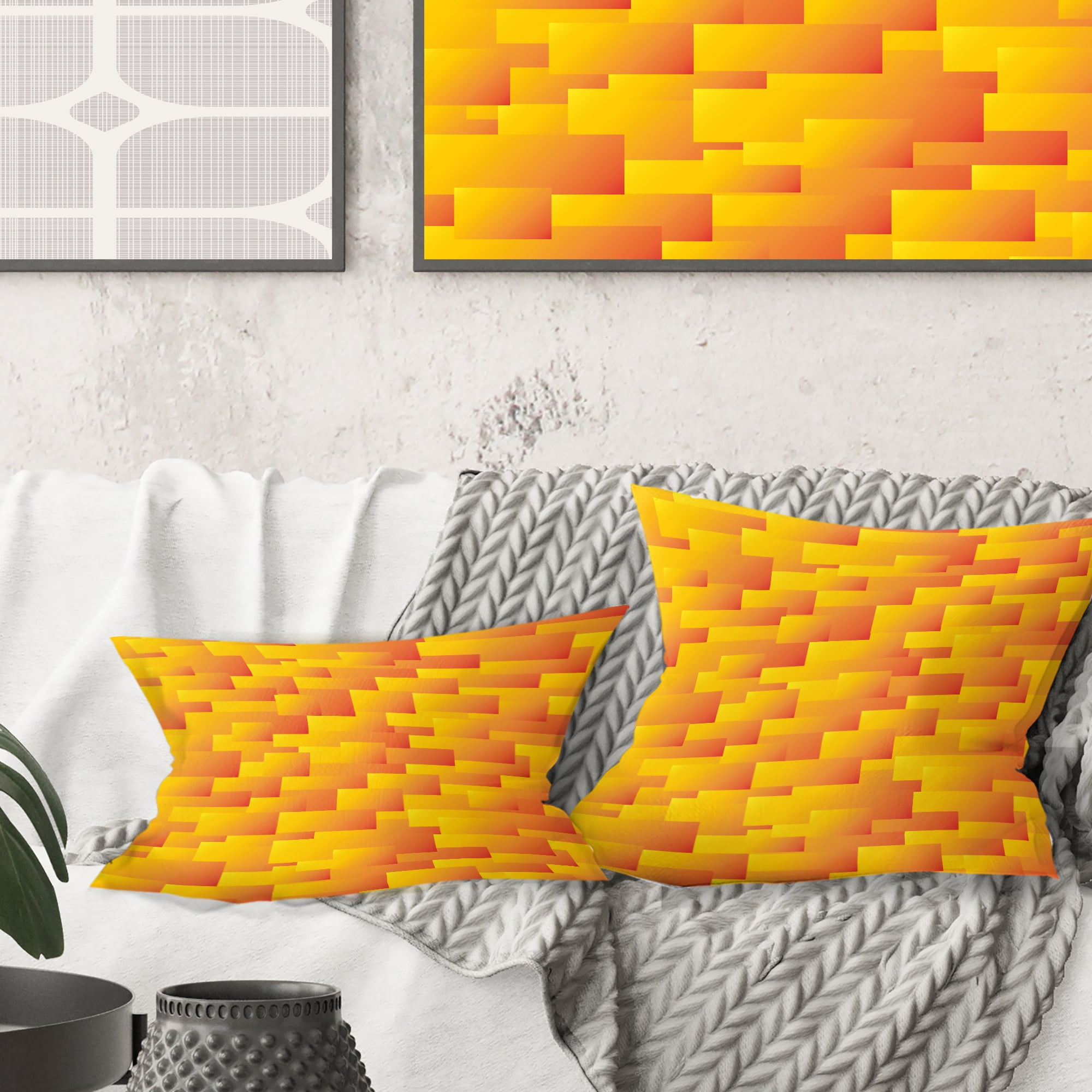 Designart Retro Square Design VIII' Mid-Century Modern Throw Pillow - 18x18