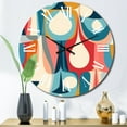 thumbnail image 1 of Designart "Retro-Styled Abstract Drops XII" Modern Geometric Oversized Wall Clock, 1 of 5