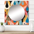 thumbnail image 1 of Designart "Retro-Styled Abstract Drops XIII" Modern Geometric Square Mirror For Wall Decor - Large Multi-Color Square Mirror Printed Wall Decor - Modern Square Living Room Mirror, 1 of 5