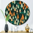 thumbnail image 1 of Designart "Retro-Styled Abstract Drops XIV" Modern Geometric Oversized Wall Clock, 1 of 5