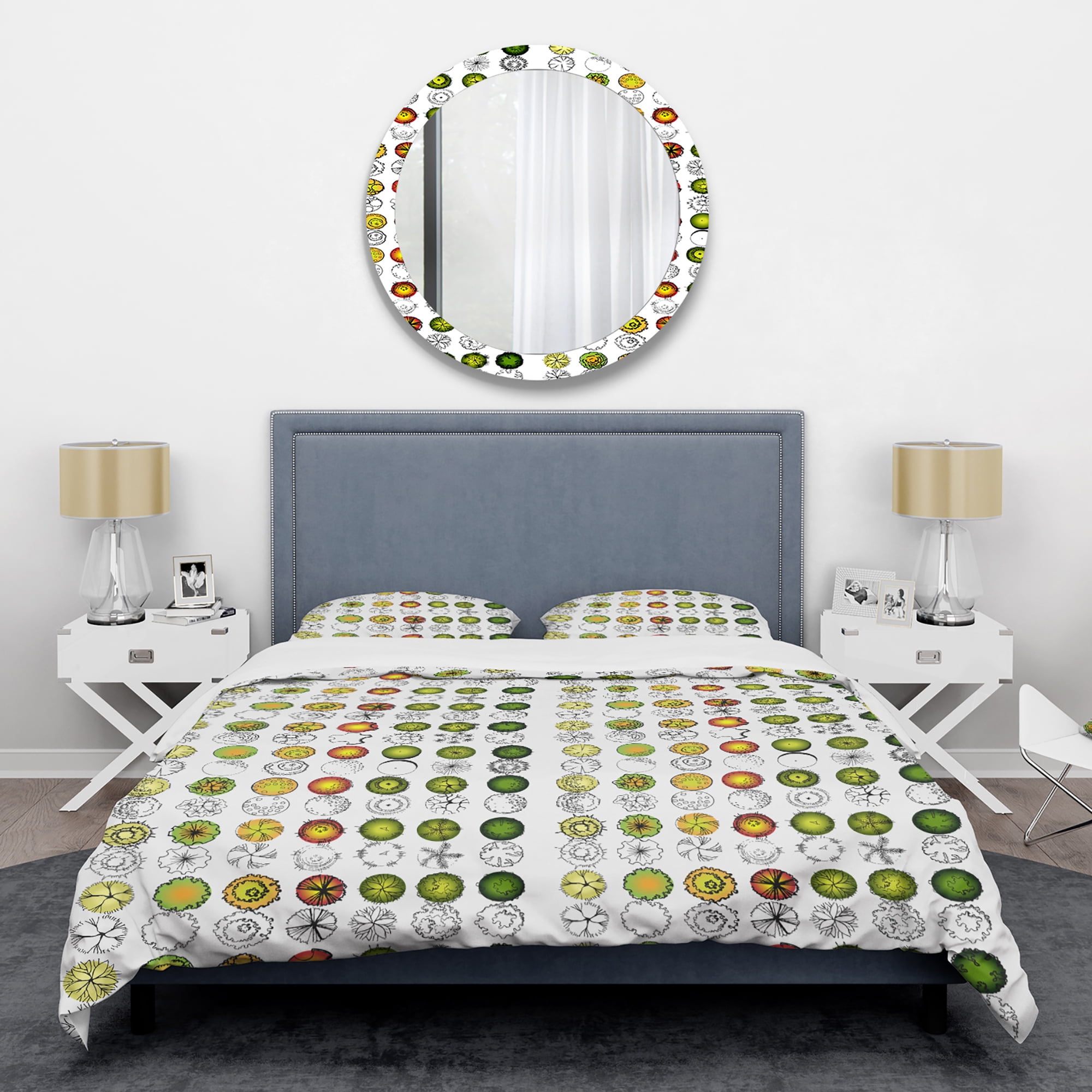 Designart 'Retro Tree Top Design' Mid-Century Modern Duvet Cover Set
