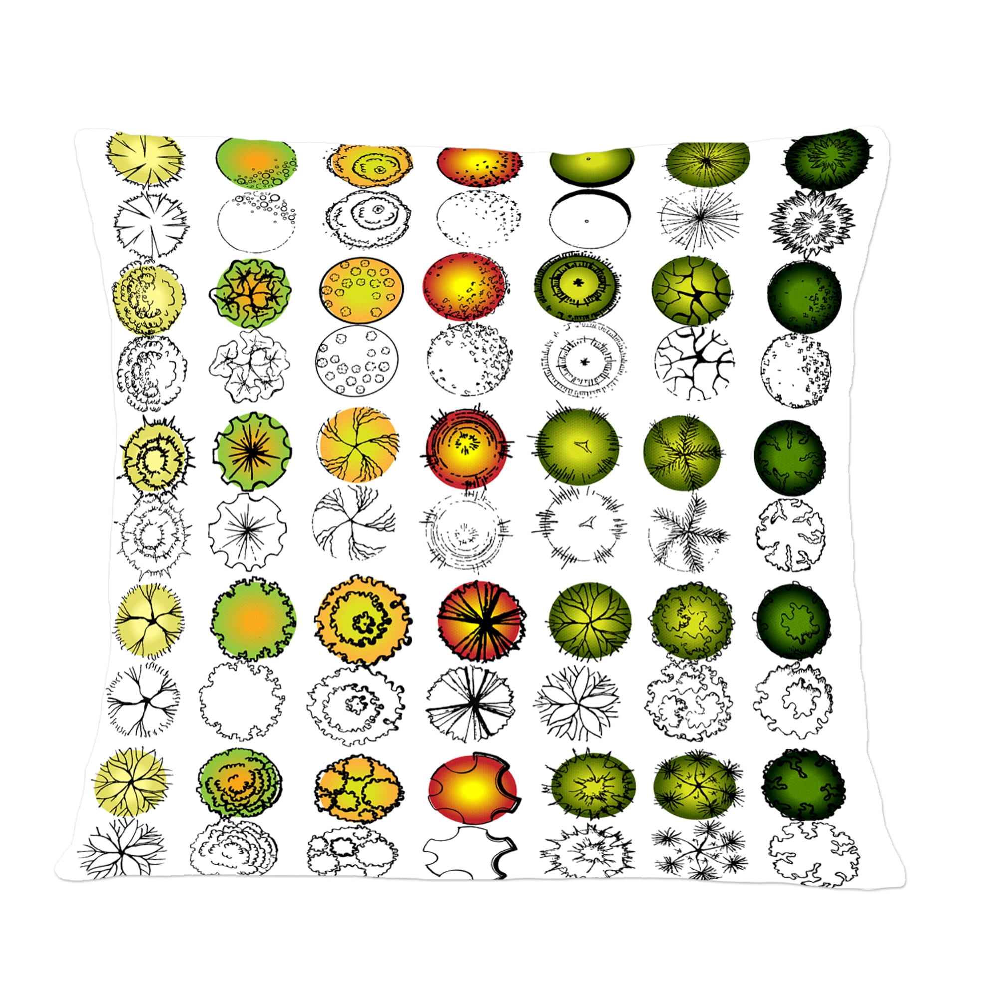 Designart Retro Tree Top Design' Mid-Century Modern Throw Pillow - 12x20