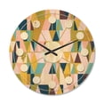 thumbnail image 1 of Designart 'Retro Triangular Design I' Mid-Century Modern Wood Wall Clock, 1 of 5