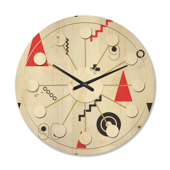 Designart 'Retro Triangular Design III' Mid-Century Modern Wood Wall Clock